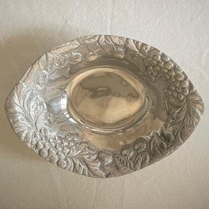Silver Bowl embossed with fruit design